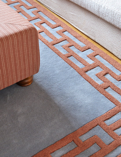 ALICE CRAWLEY X LAYERED Indochine Wool Rug Zen Blue