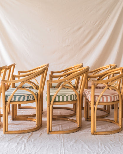 Set of 10 Original Angraves Cane Dining Chairs